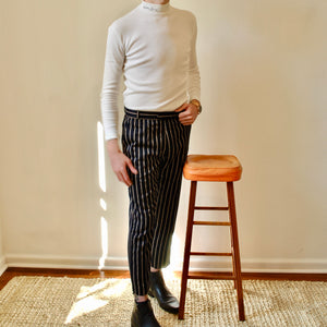 Tapered Dress Pant - Copper/white stripe